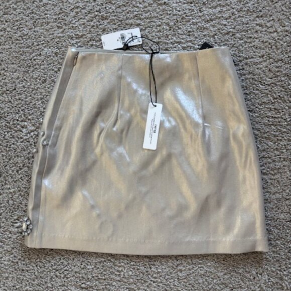 High Waisted Metallic Embellished Mini Skirt - Picture 5 of 6